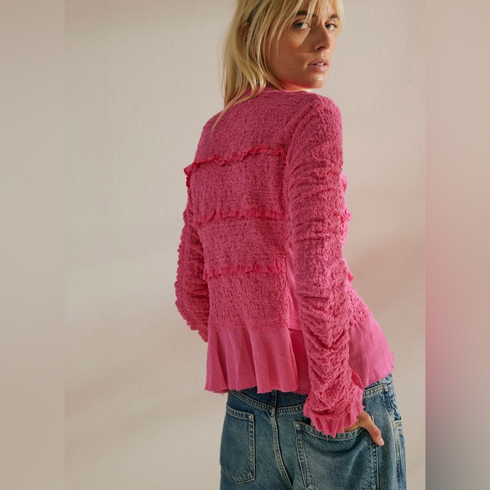 Free People We The Free Jacket Long Sleeve Demi Aurora Pink NWOT $148 MSRP XS